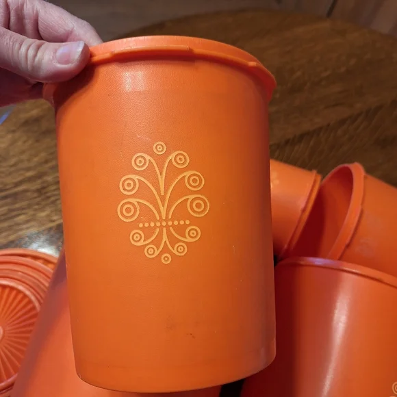Vintage 1970s "Servalier Nesting Canisters" In Harvest Orange 5 In Set - Picture 14 of 16